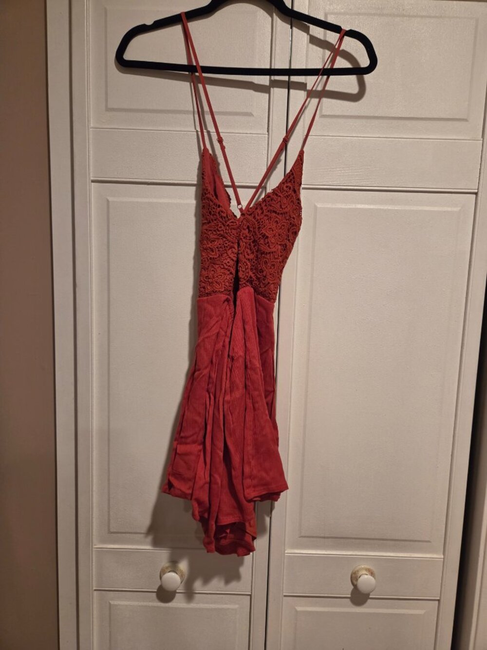 NWT Lulus Star Spangled Romper Rust Red Size Small - Picture 5 of 5